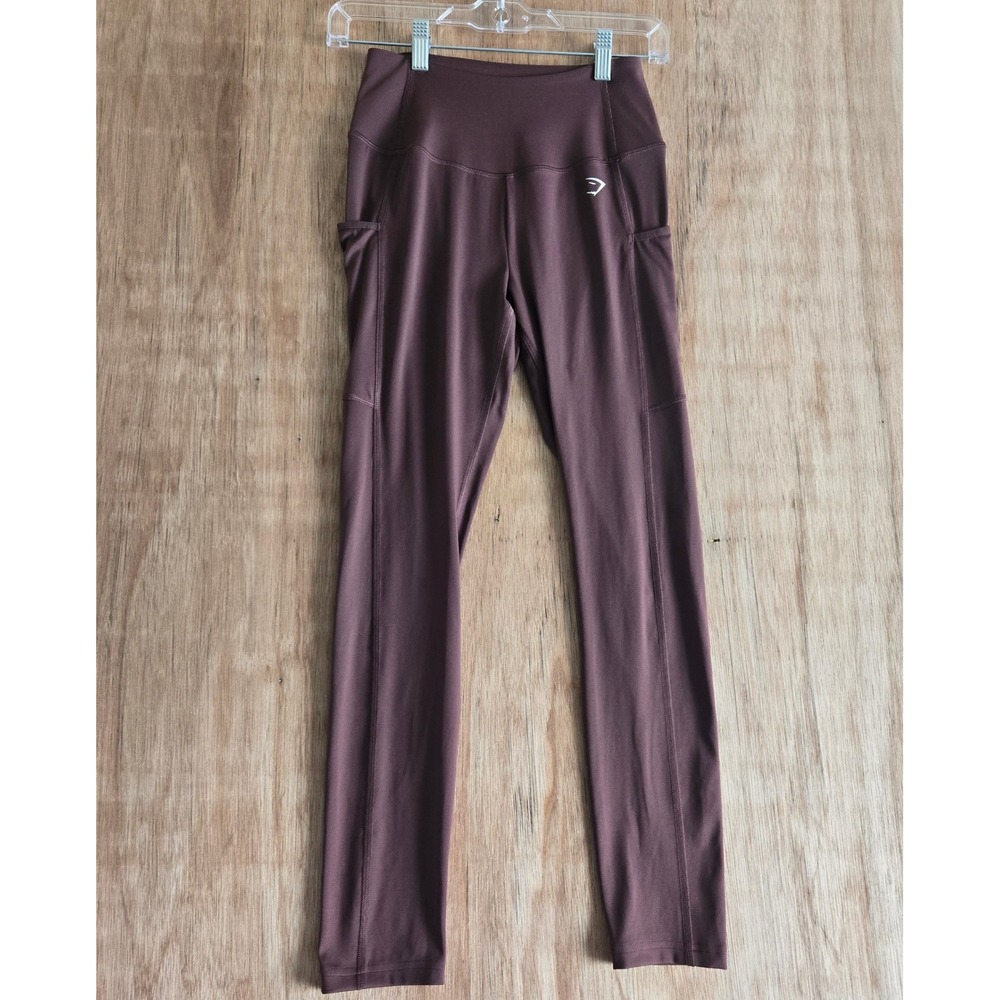 Gymshark Training Leggings with Pockets Brown Plum High Waisted Small B4A80